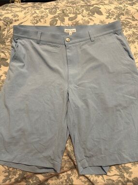 Peter Millar Sky Blue Flat-Front Performance Shorts